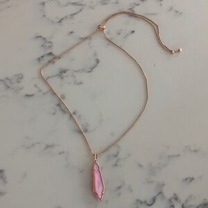 Kendra Scott Rose Gold Necklace with Pink Pendant